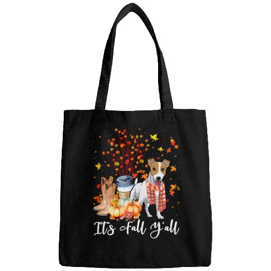 Dog Jack Russell Its Fall Yall Jack Russell Terrier Dog Pumpkin Fall Autumn290 Bags