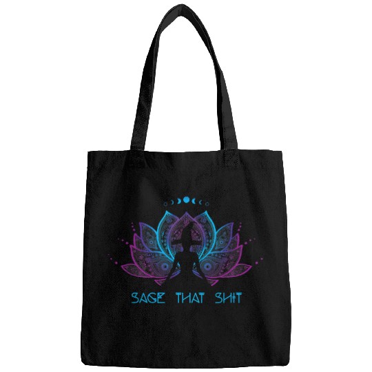 Namaste Yoga Funny Halloween Pagan Yoga Witch Costume Sage That Shit Meditation Bags