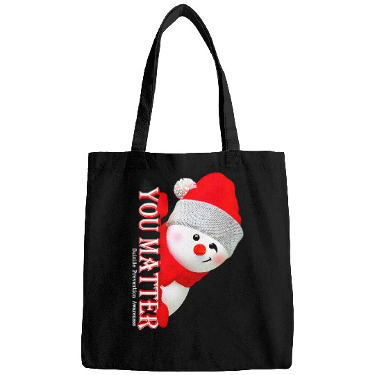 Funny Snowman You Matter suicides Prevention Awareness Bags