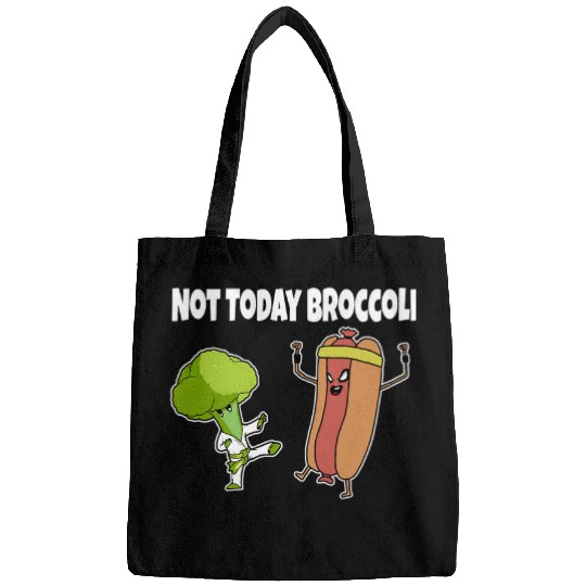 Funny Hotdog Karate Fighting Broccoli Funny Hotdog Bags