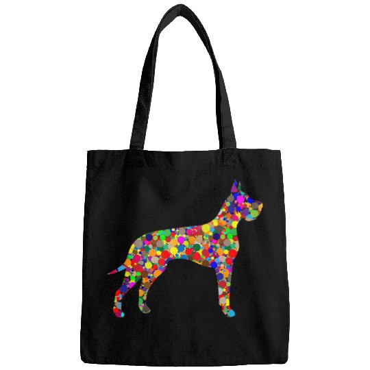 Dog Great Dane Colorful Polka Dot Great Dane International Dot Day Bags