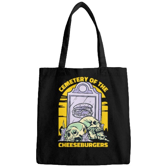 Gravestone Cemetery Skull Bizzar Parody Bags