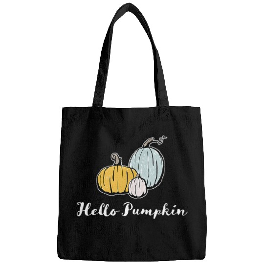 Hello Pumpkin Cute Country Gourds Harvest Autumn Fall Season Bags