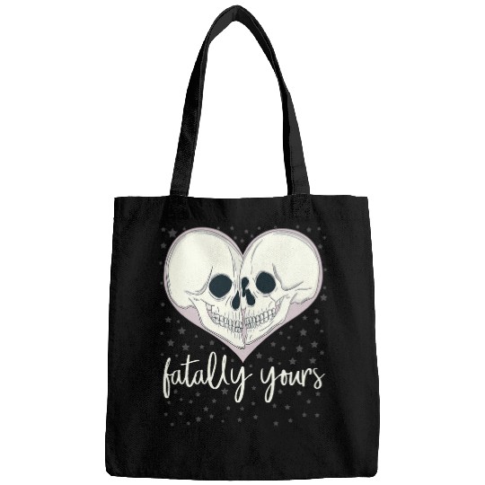 Fatally Yours Skull Art Till Death Do Us Part Bags