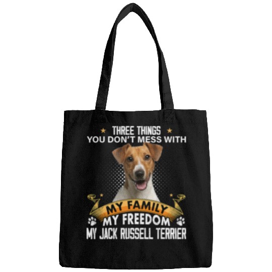Dog Jack Russell Three Things You Don t Mess With Jack Russell Terrier Lovers Bags