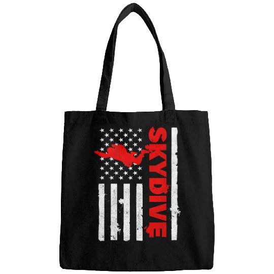Skydiving Gift American Flag Parachuter USA Skydiver Bags