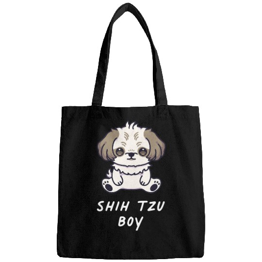 Shih Tzu Boy Funny Kawaii Anime Dog Lover Owner Family Bags
