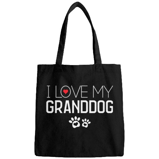 I Love My GrandDog Paw Prints Cute Dog Lover Gift Bags