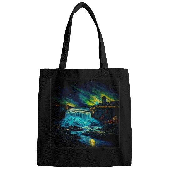 Surrealism Starry Night Niagara Falls 1 Bags