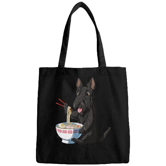 Dog Scottish Terrier Funny Japanese Kawaii Ramen Scottie Dog Scottish Terrier Bags