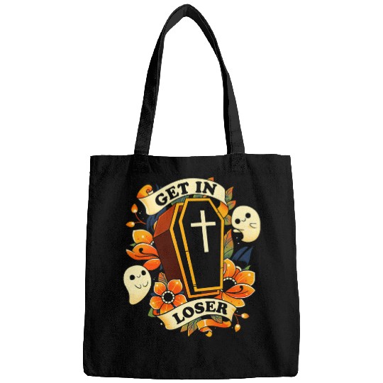 Halloween Get In Loser Funny Spooky Boos Coffin Men Women 38 Bags