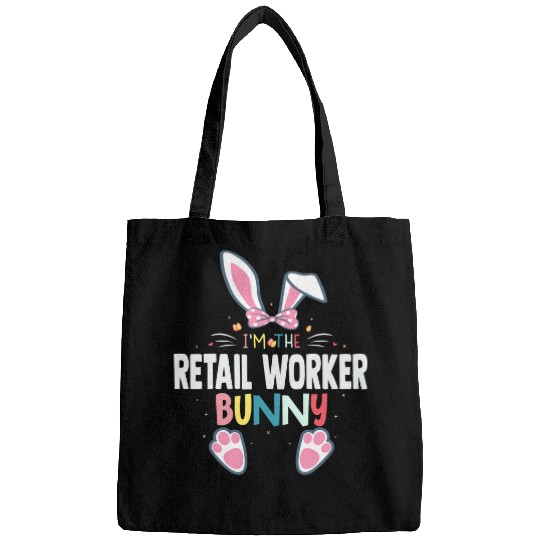 Im The Retail Worker Bunny Easter Day Rabbit Matching Bags