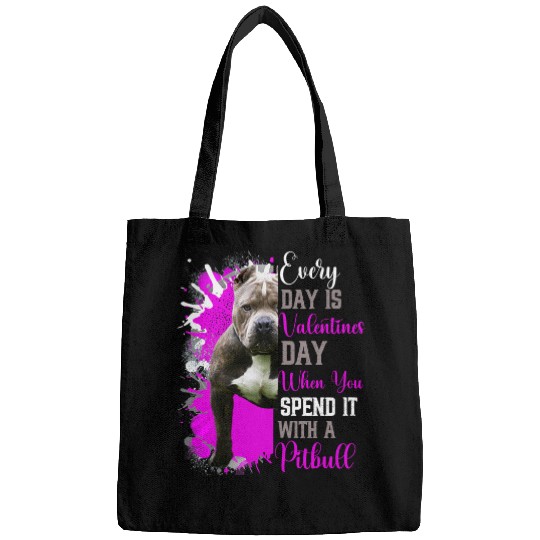Funny Bully Valentines Day Pitbull Mom Mother Dog Doggie Pitty 32 Pitbull Dog Bags