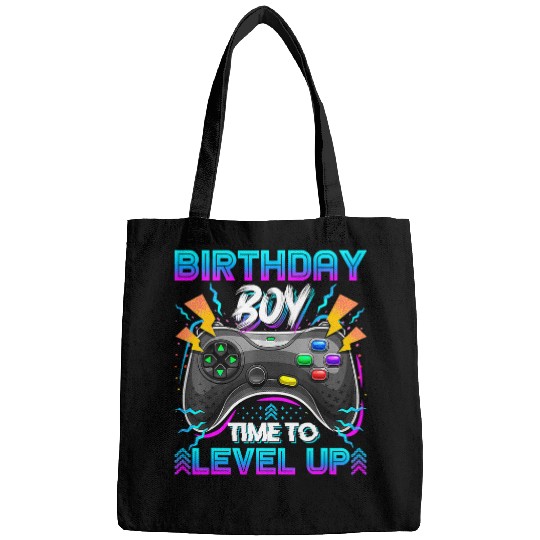 Game Gaming Birthday Boy Time To Level Up Video Game Birthday Gamer 336 Gamer Loving Game Bags