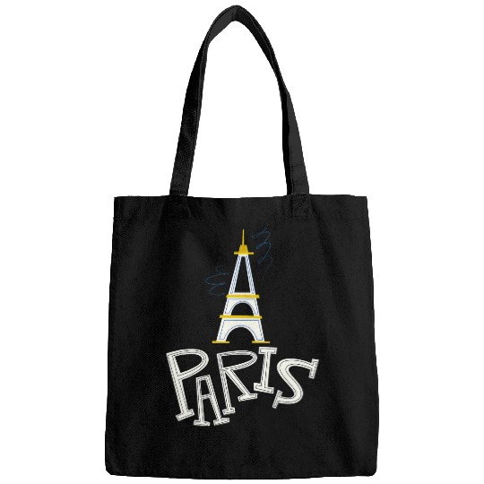 Cool Lovely Paris France Eiffel Tower Doodles Illustration 1 Bags