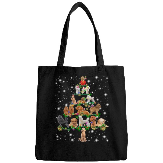 Cute Poodles Santa Chriistmas Tree Ornament Appearal 53 Poodle dog Bags