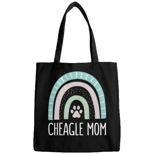 Cheagle Mom Rainbow Paw Dog Mom Bags