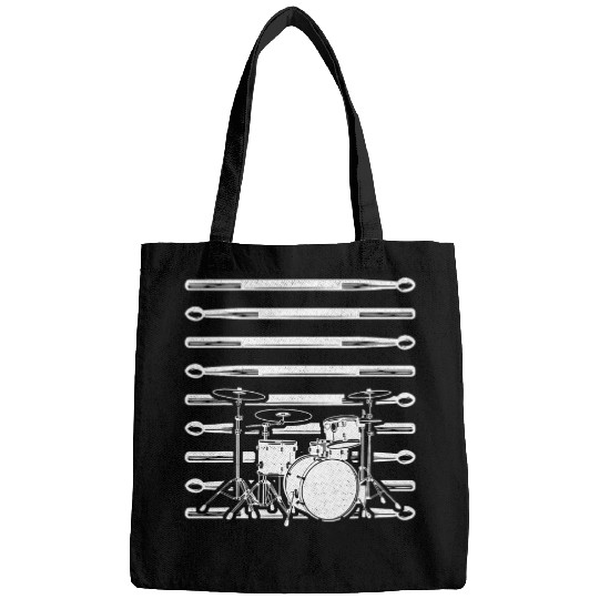 Drums Drummer Retro Graphic Drumset Drumming Musician Rock Band Drums Bags