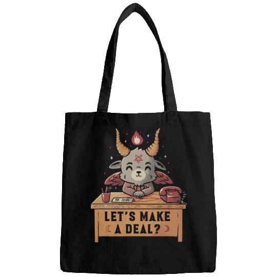 Funny Goats Lets Make Deal Funny Baphomet Halloween Satanic Goats Pun600 Bags