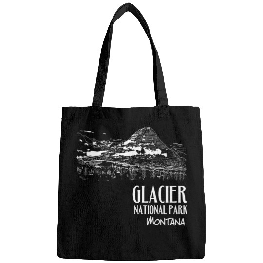 Glacier National Park Hidden Lake Overlook Montana Art White Bags