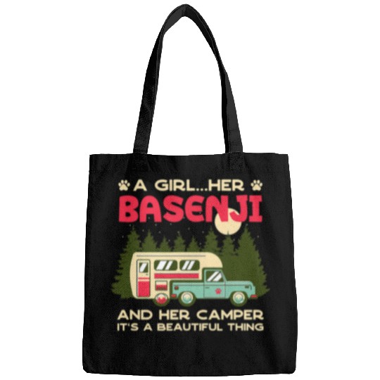 Camping Camp A Girl Her Basenji and Her Camper Ango Angari Dog Lover 3 Camper Bags
