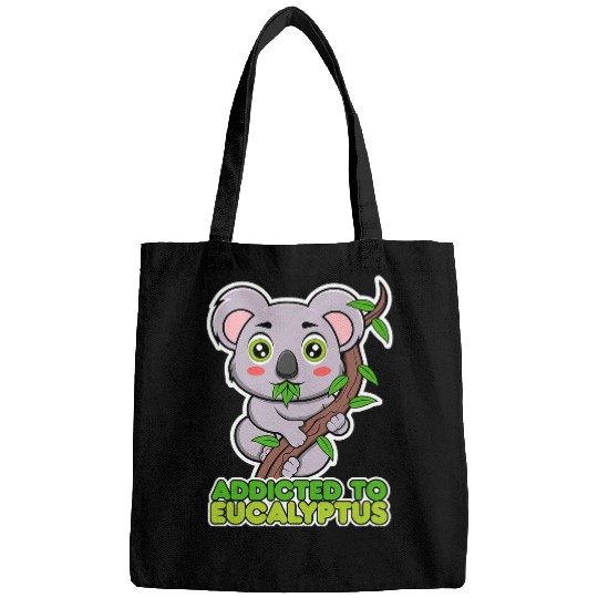 Funny Bear Koala Bear Ironic Saying Koala Likes Eucalyptus Cute Bears Bags