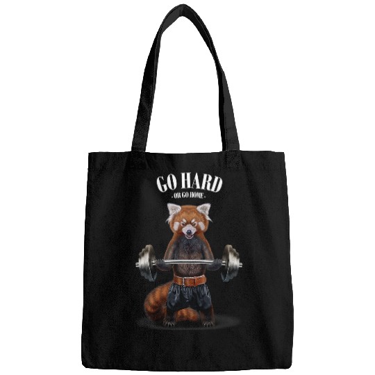 Funny Bear Red Panda Muscle Training Weightlifting Fitness in Gym Cute Bears Bags