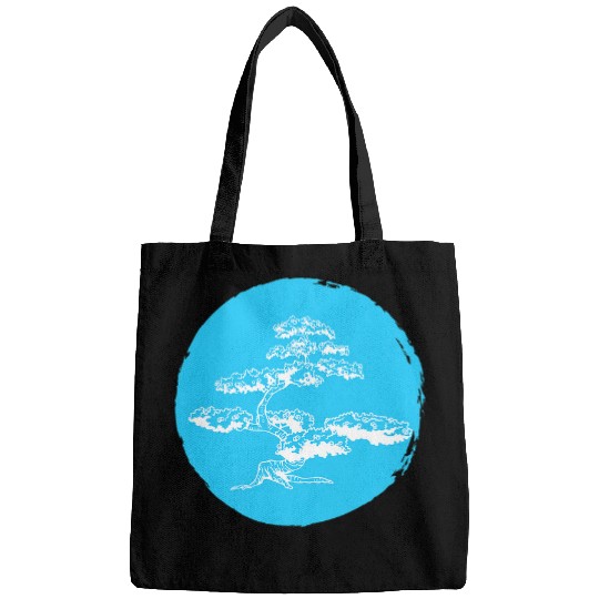 Bonsai Tree Enso Circle Graphic Japanese Art Buddhist Zen Bags
