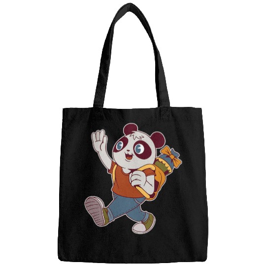 Funny Bear Panda Bear with School Bag School for Bears Friends Cute Bears Bags