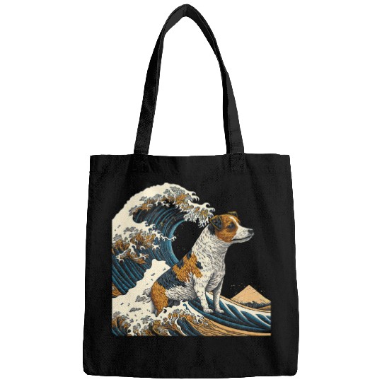 Dog Jack Russell Surrealism Japanese Painting Jack Russell dog 1 Bags