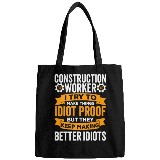 Construction worker labor day tee for womenmen Labor day Bags