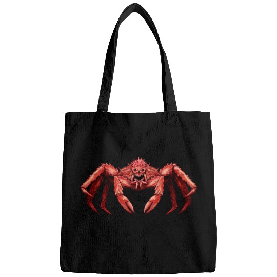 King Crab Fisherman Gift With Skull Design Illustration Bags