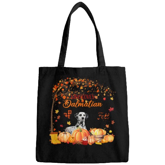 Dalmatian Just A Girl Who Loves Fall And Dalmatian Lover Autumn 227 Dalmatians Dog Bags