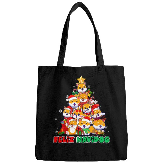 Dog Shiba Inu Feliz Navidog Feliz Navidad Christmas Shiba Inu Dog Lovers Bags