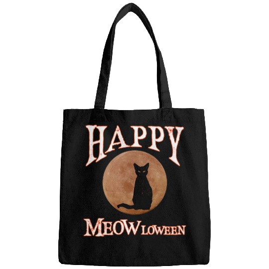 black cats Halloween Design Spooky Full Moon Art Graphic Bags