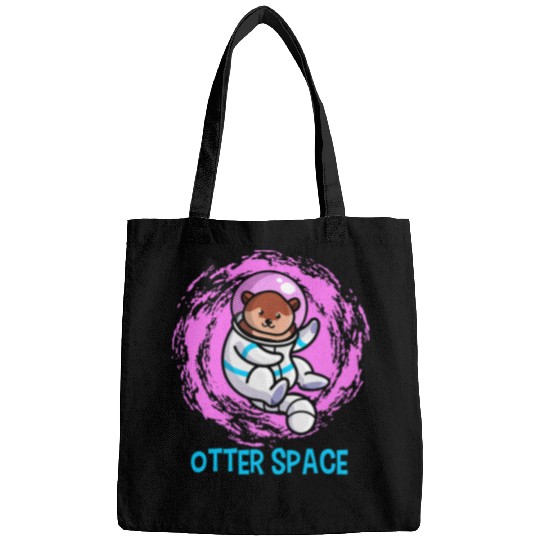 Otters Just Anotter Day In Otter Space Cute Astronaut Otter Funny Bags