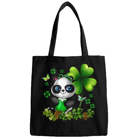 Funny Bear Girls St Patricks Day Kids Cute Panda Green Shamrock Womens Cute Bears Bags