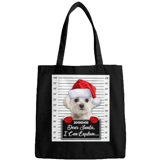 Dog Maltese Dear Santa I Can Explain Funny Christmas Maltese Xmas Bags
