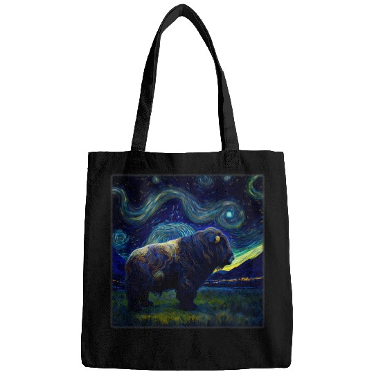 Surrealism Starry Night Musk Ox Bags