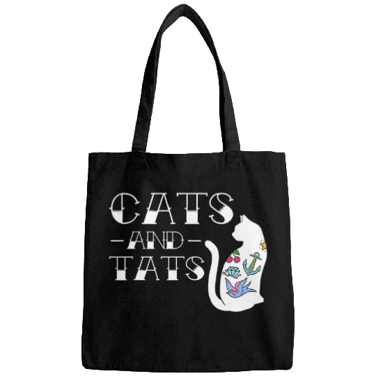 Funny Cats and Cat Tattoo Lover Cats Tats Tattoo Art Bags