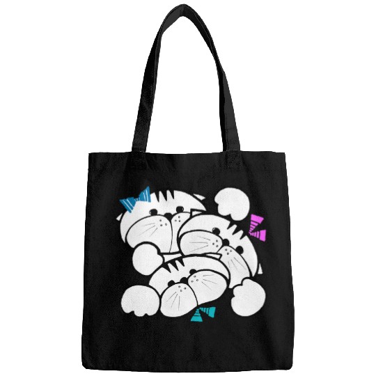 Cats and kittens art illustration The fun art of cute cats Bags