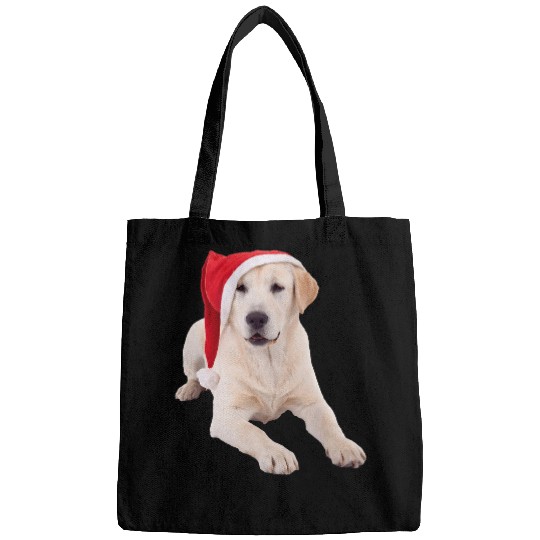 Funny Labrador Lab Dog Yellow Lab Santa Hat Image Christmas Labrador Retriever Bags