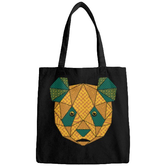 Funny Bear Geometric Giant Panda Bear Low Poly Animal Face Bear Lovers Cute Bears Bags
