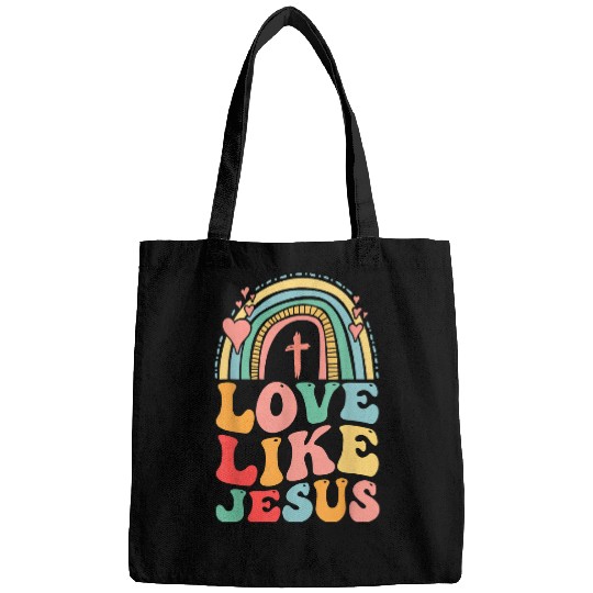 Christian Retro Religious God Christian Rainbow Love Like Jesus Christ Bags