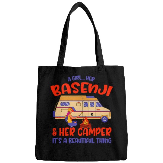 Camping Camp A Girl Her Basenji and Her Camper Ango Angari Dog Lover 2 Camper Bags