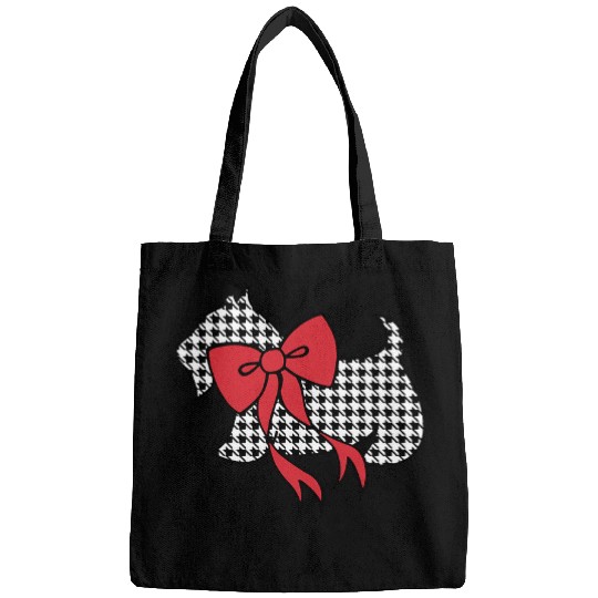 Dog Scottish Terrier Christmas Houndstooth Scottish Terrier Bags