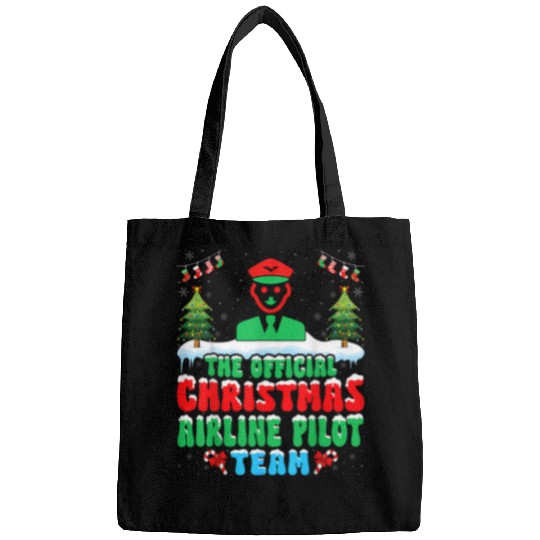 Christmas Airline Pilot Team Aviation Airplane Pilot Xmas Bags
