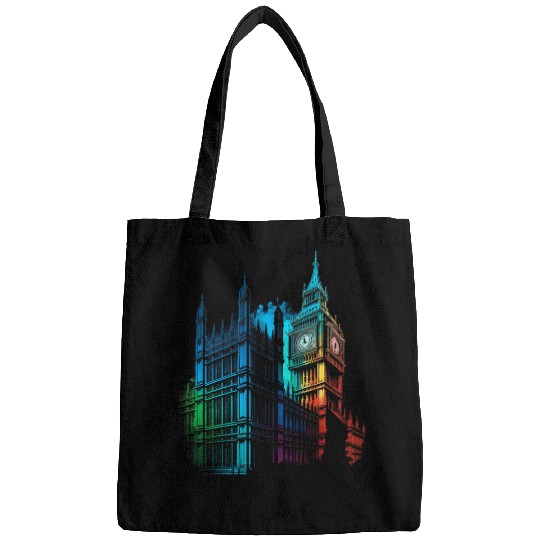 Big Ben Watercolour Painting London Tower Bridge Big Ben Bags