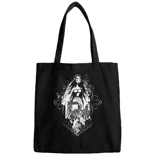Corpse Bride Emily Ghostly vintages Black White Portrait Bags