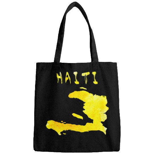 Map of Haiti Haitian Colorful map Watercolor illustration Bags